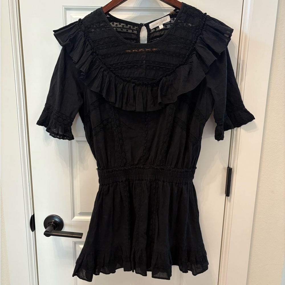 LoveShackFancy Black Boho Cooper Dress